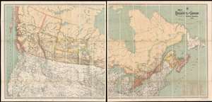 1886 Edmonds 'First Transcontinental Railroad Map' of Canada / Canadian Pacific