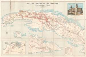 1913 Waterlow Railroad Map of Cuba