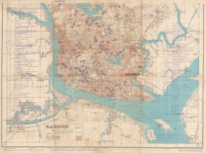 1945 Allied Land Forces South East Asia City Plan or Map of Rangoon, Burma (Myanmar)