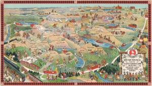 1927 Scheuerle Pictorial Map of Glacier National Park, Montana