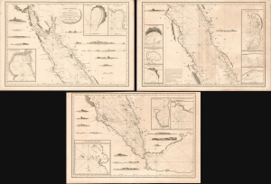 1799 Depot de la Marine Three Nautical Map or Chart Set of the Red Sea