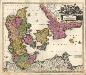 1700 / 1710 Homann Map of Denmark