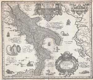 1620 Magini Map of Southern Italy