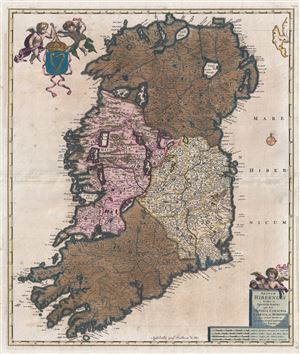 1680 De Wit Map of Ireland