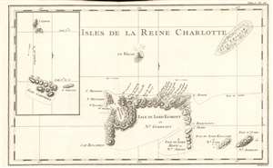 1774 Benard/ Hawkesworth  Chart of the Solomon and Carteret Islands