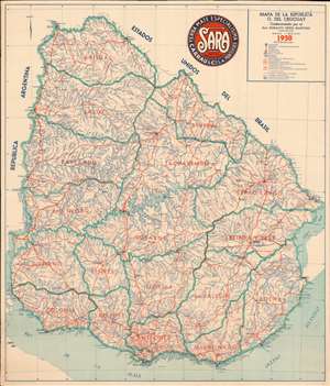 1950 Ureta Martinez Map of Uruguay