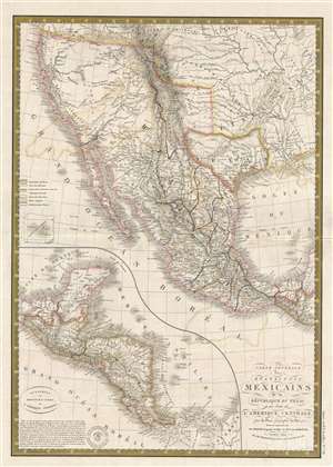1845 Brué Map of Mexico and the Republic of Texas