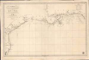 1846 Direccion Hidrografia Nautical Map of the Gulf of Mexico w/Republic of Texas