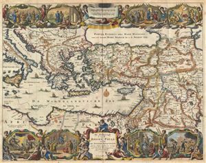 1702 Stoopendaal Map of the Travels of the Apostle Paul