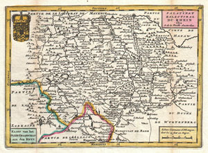 1747 La Feuille Map of Rhineland, Germany