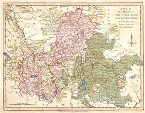 1794 Wilkinson Map of Upper Rhine, Lower Rhine and Franconia, Germany