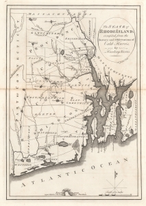 1795 Harris / Carey Map of Rhode Island
