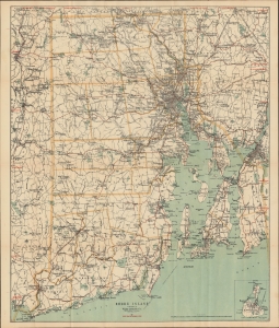 1898 Walker Map of Narragansett Bay and Rhode Island
