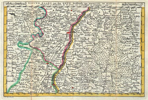 1747 La Feuille Map of Alsace, France