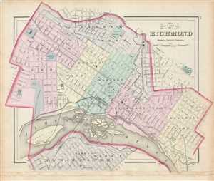 1878 Gray Map of the City of Richmond, Virginia
