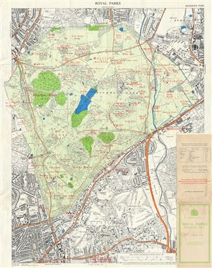 1968 Ordnance Survey Map of Richmond Park (Royal Parks), London, England