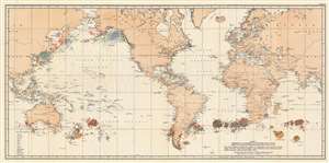 1935 Map of the World Recording Over a Century of American Whaling