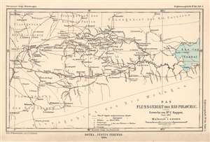 1894 Hassenstein Map of the Rio Polochic (Polochic River), Guatemala