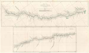 1869 Chandless Map of the Jurua River, Amazon Rainforest, Brazil