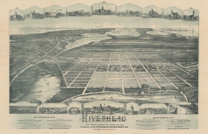 1893 Riverhead Investment Bird's-Eye View Map of Riverhead, Long Island