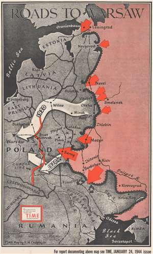 1944 Chapin Map of Eastern Europe and the Red Army Advance
