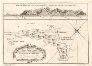 1780 Bellin Map of Robinson Crusoe Island, Juan Fernández Islands