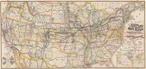 1888 Cram and Rock Island Railroad Map of the United States