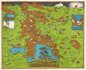 1938 Richardson Rome Pictorial Map of Rocky Mountain National Park, Colorado
