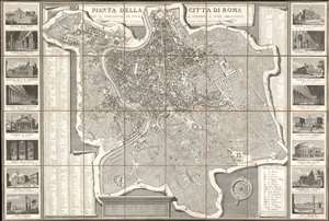 1824 Ruga City Map or Plan of Rome, Italy