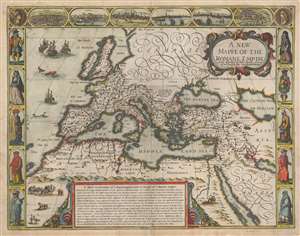 1646 John Speed Map of the Roman Empire