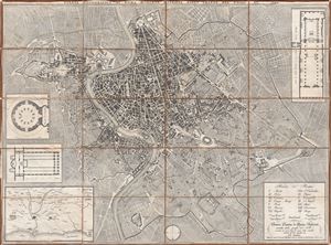 1843 Monaldini Case Map of Rome, Italy