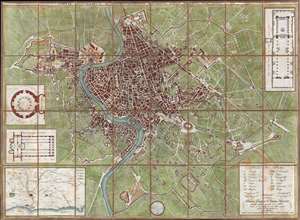 1847 Monaldini Case Map of Rome, Italy