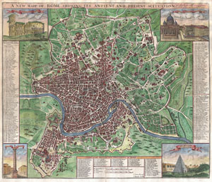 1721 John Senex Map of Rome