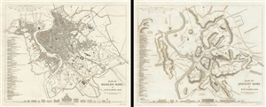 1830 S.D.U.K. Subscriber's Map or Plan of Ancient and Modern Rome - Set