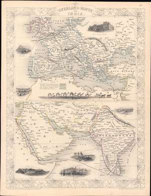 1851 Tallis / Rapkin Map of the Near East, Middle East, and India