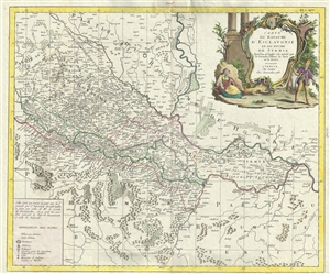 1783 Santini Map of the Kingdom of Slavonia (Croatia, Serbia, Bosnia)