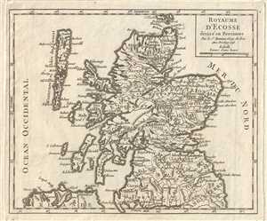 1748 Vaugondy Map of Scotland