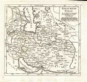 1749 Vaugondy Map of Iran and Central Asia