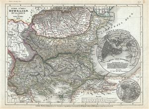 1850 Meyer Map of Greece and the Balkans (Romania, Bulgaria, Macedonia, Turkey)
