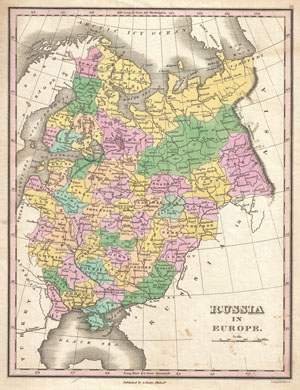 1827 Finley Map of Russia