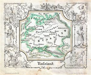 1846 Lowenberg Whimsical Map of Russia