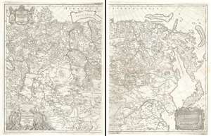 1730 Strahlenberg Map of Russia, Siberia, and Asian Arctic