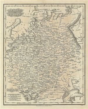 1828 Malte-Brun Map of Russia in Europe