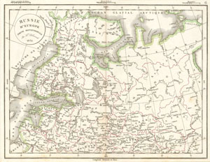1827 Delamarche Map of European Russia