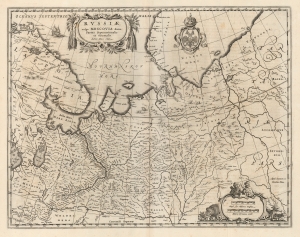 1642 Blaeu Map of Russia, with the Cartography of Issac Massa