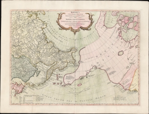 1780 Bowles Map of the North Atlantic, Pacific Northwest, and Siberia w/Proto-Alaska