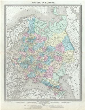 1874 Tardieu Map of European Russia