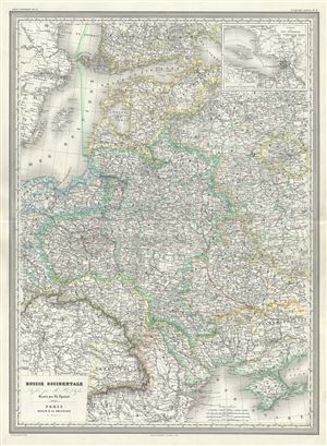 1860 Dufour Map of European Russia