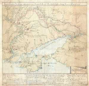 1736 Manuscript Map of Ukraine and Crimea during Russo-Turkish War