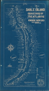 1948 Johnson Map of Sable Island, Nova Scotia Shipwrecks, Canada